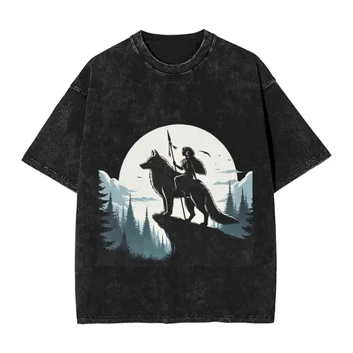 Camisetas P Princes M Mononoked para hombre, ropa de calle de verano, camiseta de manga corta con cuello redondo, camiseta holgada Hipster al por mayor