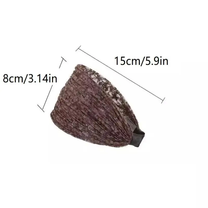 Rutschfestes Spitzen-Mesh-Haarband, hohles, elastisches, breites Haar-Accessoire für Frauen und Mädchen – Detail 8