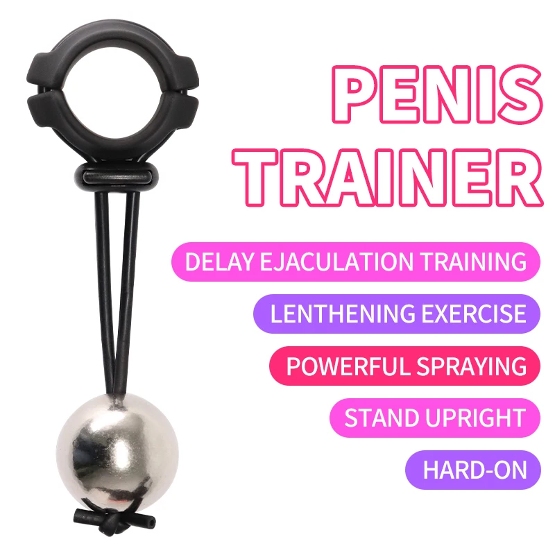 Penis Ring Heavy Weight Enlarger Extender Metal Ball Hanger Exercise Sex Toys for Men Dick Pump Enhancer Stretcher Bigger Growth