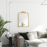 HOMCOM wall mirror, 60x87 cm, Baroque style bathroom mirror, decorative mirror, Gold