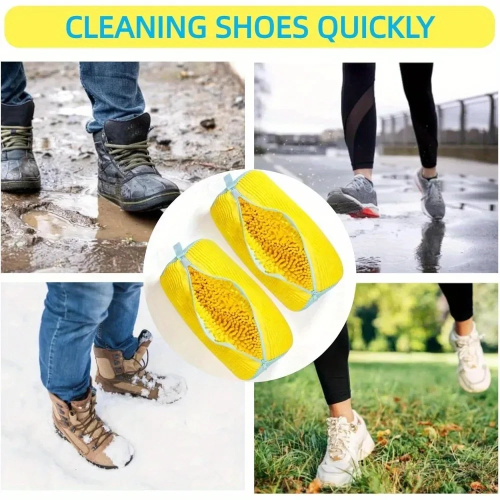 Durable Shoe Washing Machine Bag for All Shoe Types-Yellow with Blue Zipper,Ideal for Sneakers and Casual Shoes,Laundry Wash Bag view 6