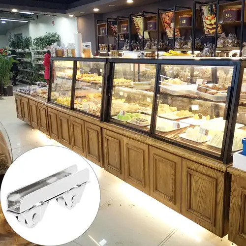 Imagen 2 del producto Ruedas de puerta corredera para rieles de armario, guía deslizante, polea de rodillo, muebles, ruedas de puerta corredera de vidrio, 10 Uds.