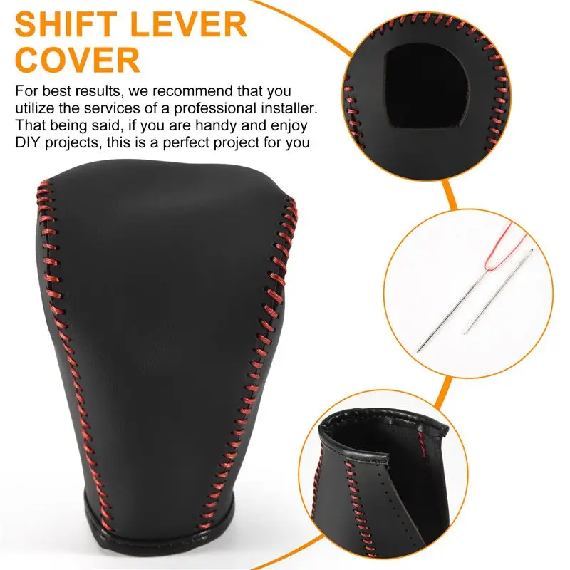 【 Store!!】 Car Gear Shift Cover,Leather Shift Lever Cover Fit For Honda 2015 2016 CRV,Pack Of 1 Piece Black Leather Cover Ge