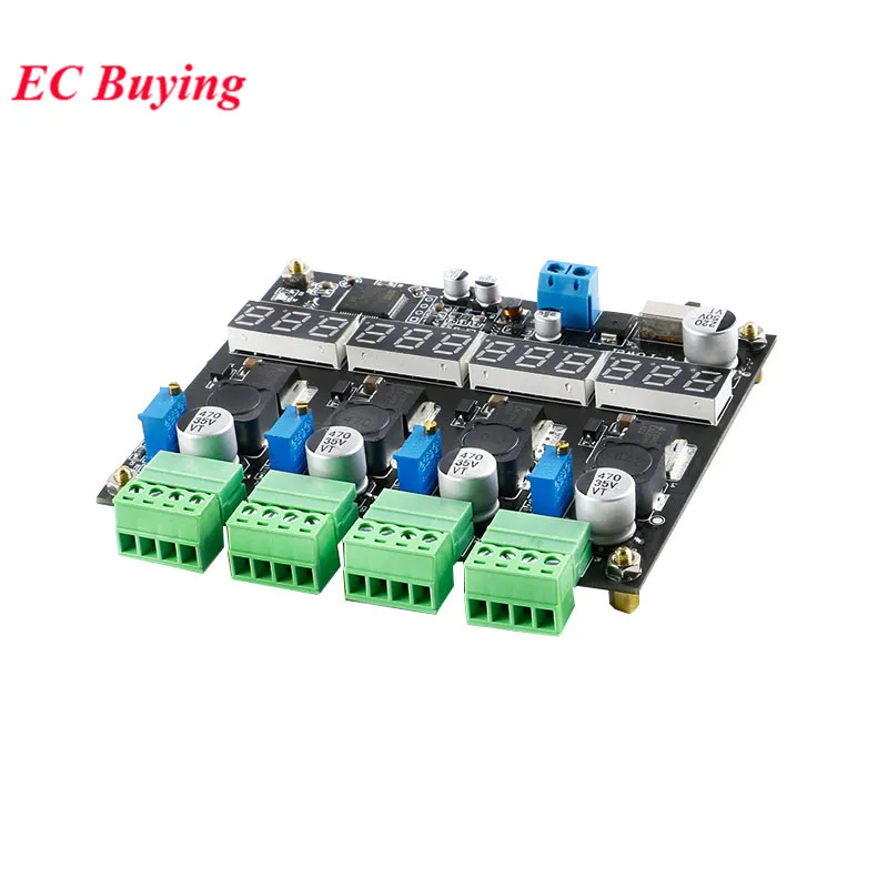 LM2596 Multi-channel Switching Power Supply Module 4-channel Digital Display DC-DC Adjustable Step-down Buck Output Power Board