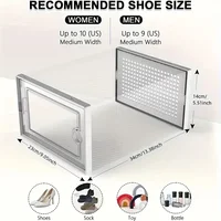 6/12pcs Transparent Shoe Boxes Stackable Shoe Cases Storage Plastic Shoes Box Dustproof Sneaker Boxes Shoes Furniture Organiz - Image 6