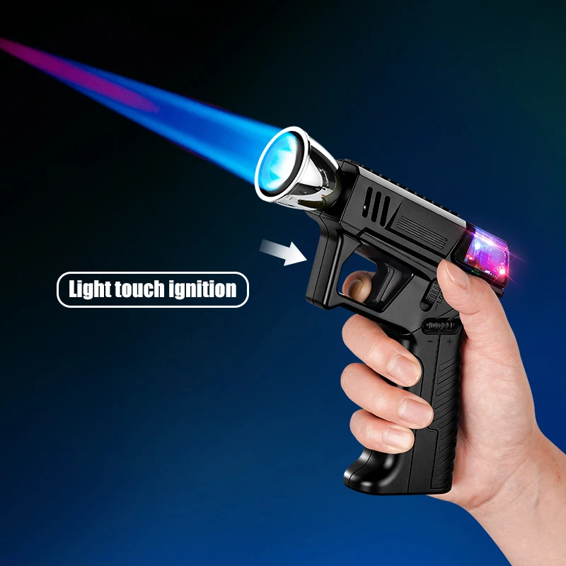 Spray Gun Blue Flame Lighter   Adjustable Flame Size Safety Lock Design Sustainable Ignition