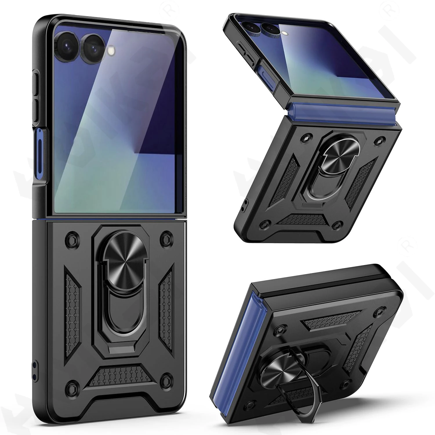 

Case For Samsung Galaxy Z Flip 7 6 5 4 Degree Ring Bracket Slide Lens Camera Duty Armor Rugged Military Grade Cover