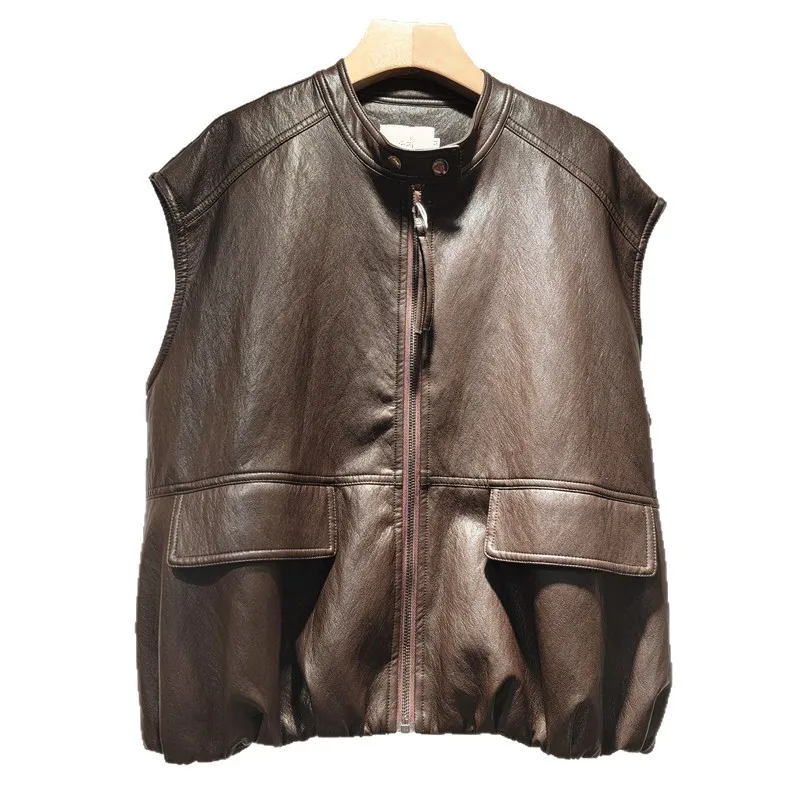 

Kong Fashion Sleeveless Jacket 2025 | Women's Stand Collar Relaxed Vest with Two Buttons, Chic Autumn Layering Top