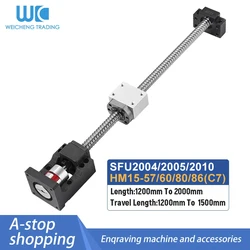 1PC Ball Screw SFU2004/2005/2010 End Processing With Nut + HM15 For Nema23/24/32/34 + BF15+ DSG20H Nut Housing + Coupler