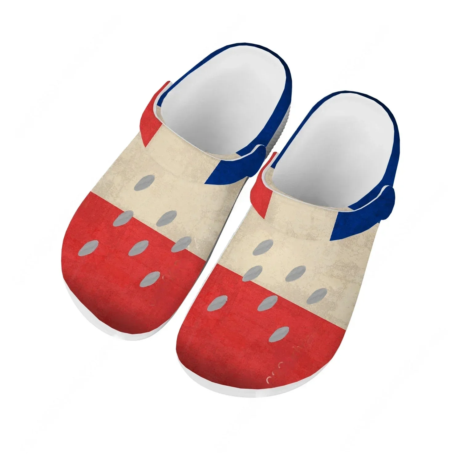 

France National Flag Water Shoes Men Women Comfortable Home Garden Clogs Customizd Sandals Beach Breathable Hole Slippers