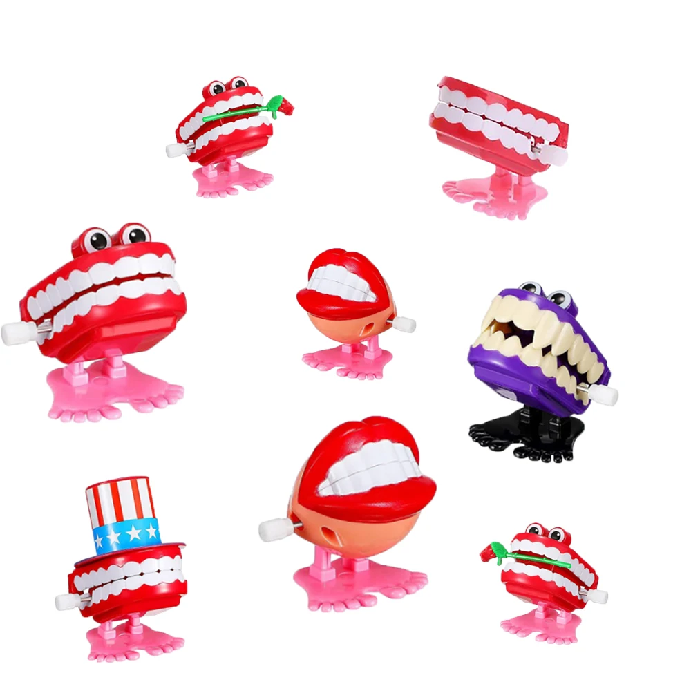 

1pcs Novelty Creative Mini Clockwork Toy Teeth Shape Tooth doll Jumping Children's Toys Funny Walking Dental Dentist Gifts