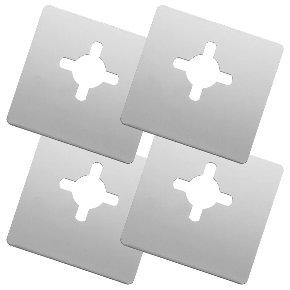 4개입 도어락 수리 플레이트 스테인리스 강 보강 커버 앞문 데드볼트 홀 필러 스트라이크 플레이트