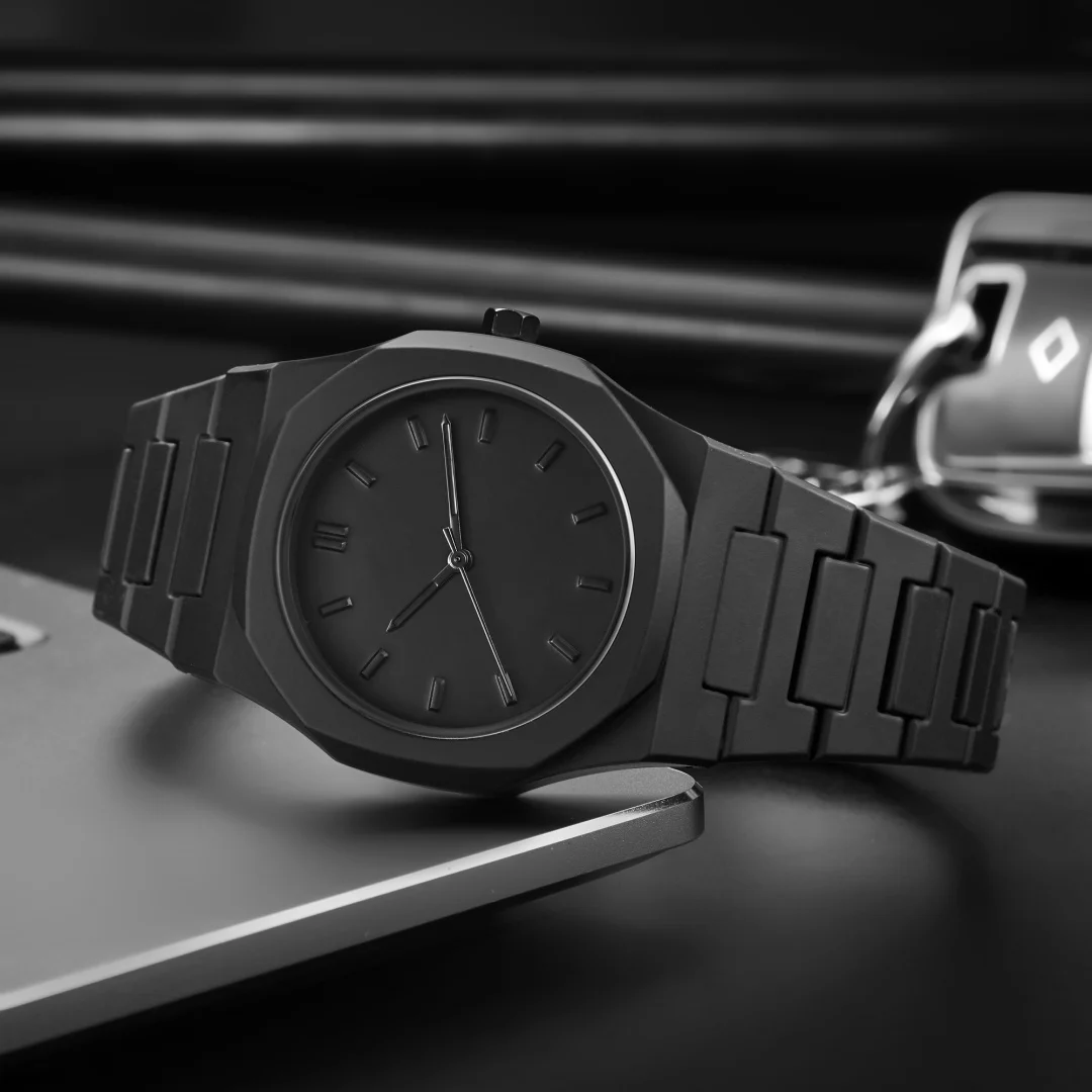 블랙 간단한 크리 에이 티브 스포츠 시계 플라스틱 스트랩 쿼츠 남자 아날로그 시계 남자를위한 선물 시계 Reloj Hombre 손목 시계