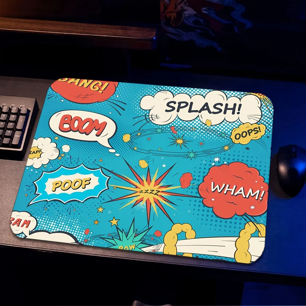 Pop Art Boom Splash Mouse Pad Comic Book Explosion Non-Slip Gaming Mousepad