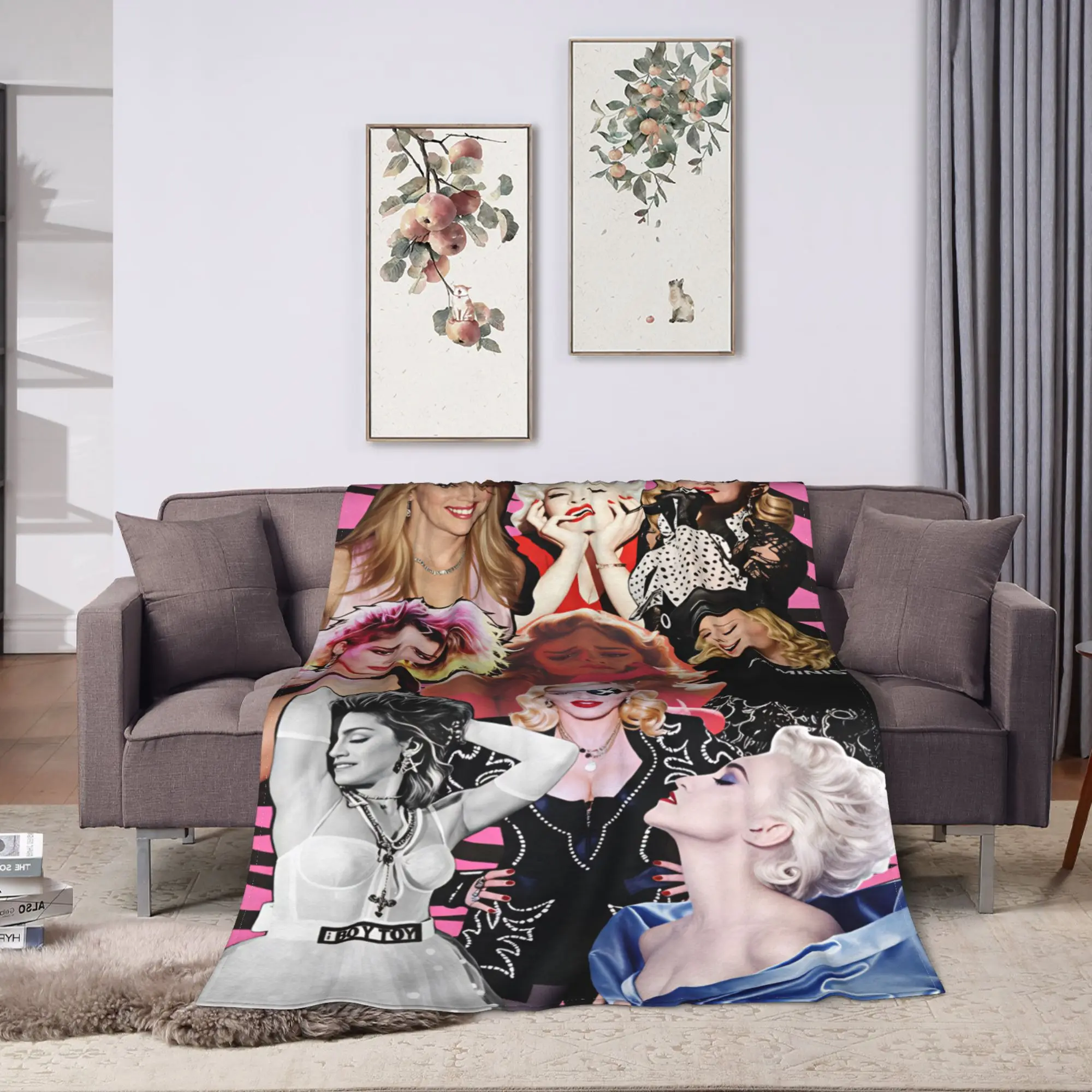 M-Madonna Confessions I Feel So Free Flannel Blankets  Warm Bedding Throws for Couch Bed Picnic Novelty Bedspread Sofa Bed Cover