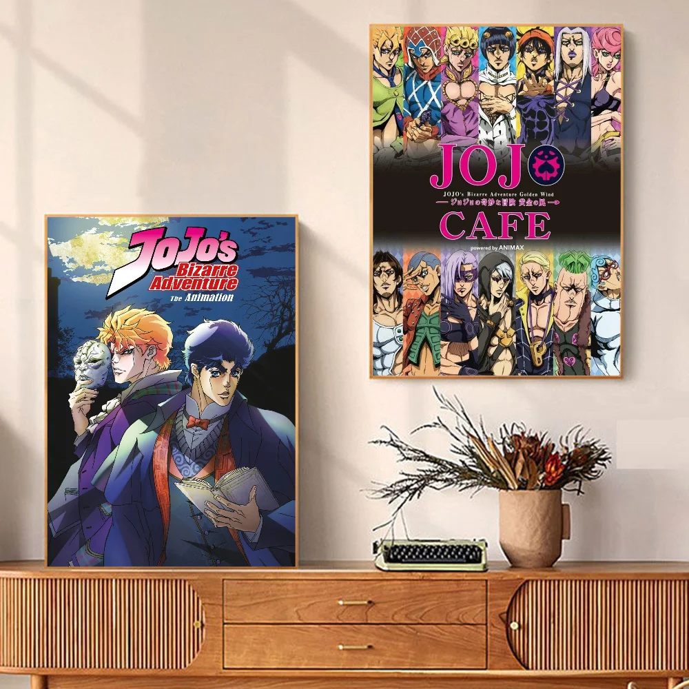 Anime JoJo\'s Bizarre Adventure Vintage Posters Sticky Vintage Room Home Bar Cafe Decor Kawaii Room Decor