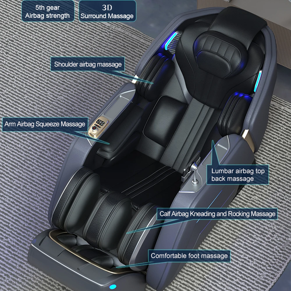 EBSO Poltrona da massaggio elettrica Massaggiatore per tutto il corpo Poltrona da massaggio 4D 4d Zero Gravity Dropshipping di lusso