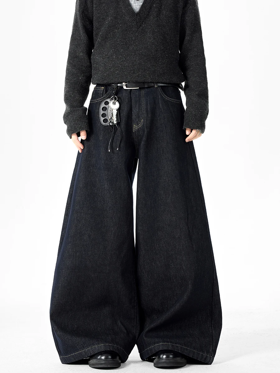 

Boyue Men's Fce Lined Wide Leg Jeans Waed Denim Casual Sle Knife Workwear for Teenagers And Adults