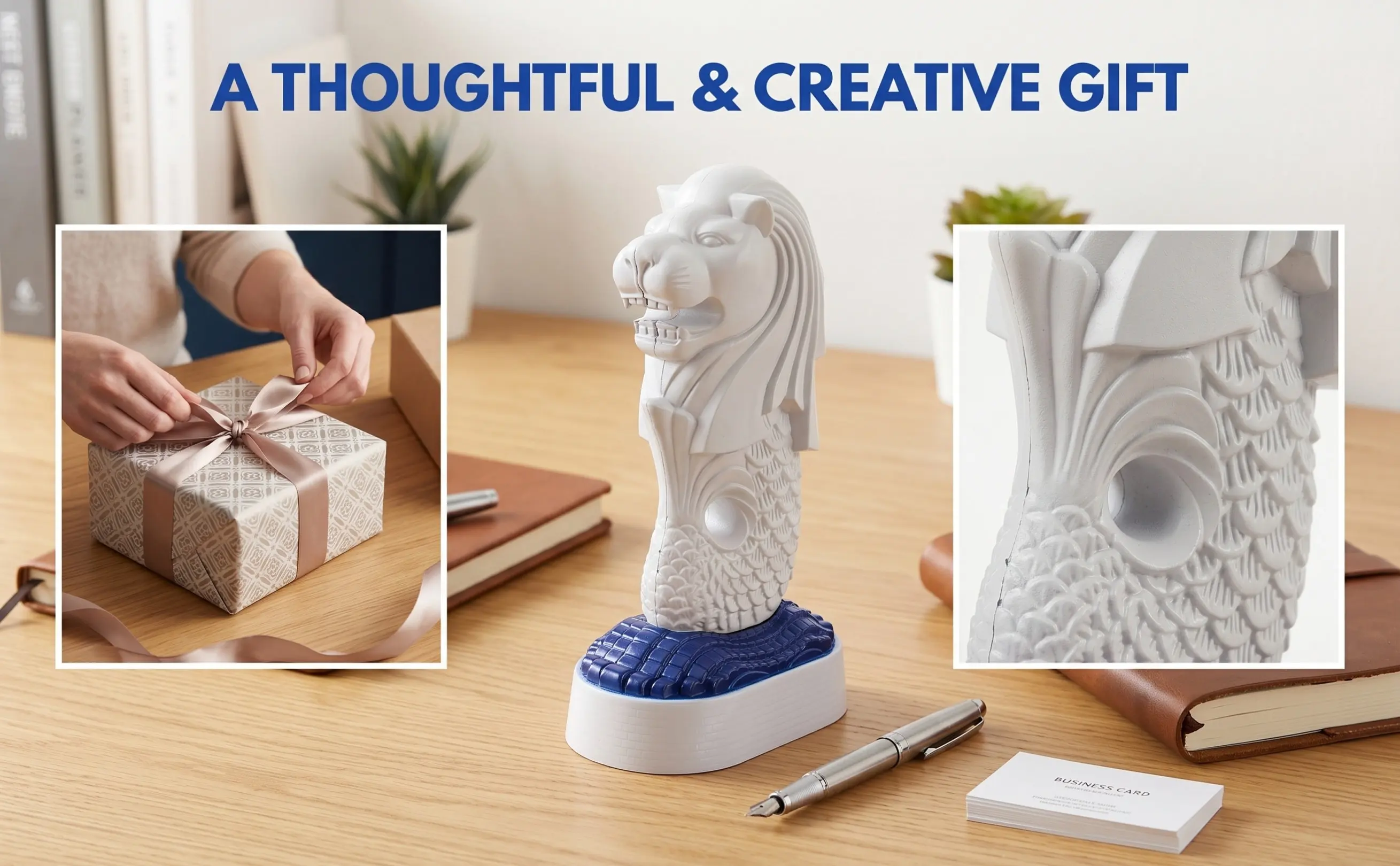 Home Office Singapore - Patung Singapura Merlion yang Unik, Karya