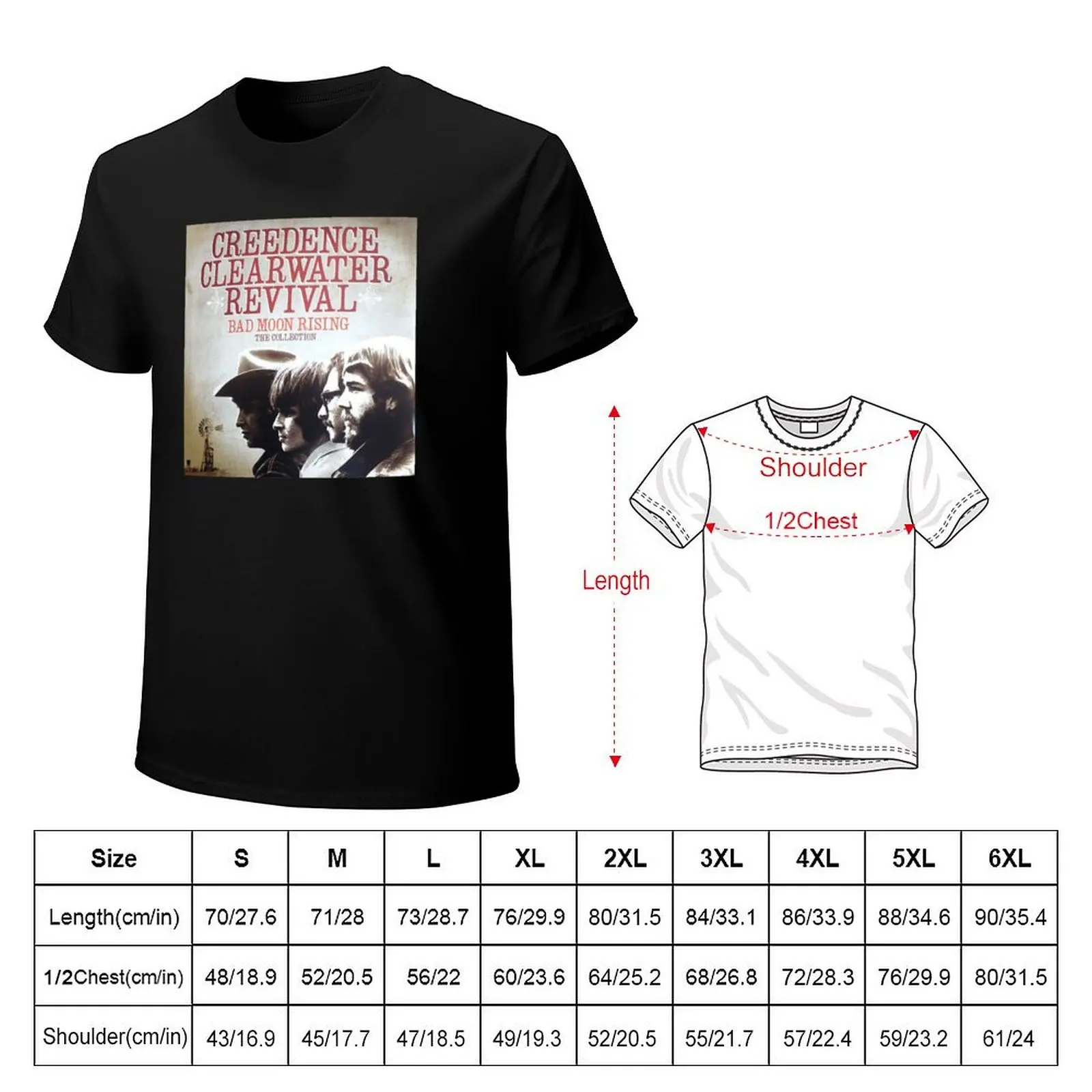 Creedence Clearwater Revival T-Shirt Casual Light Summer Short Sleeve Top