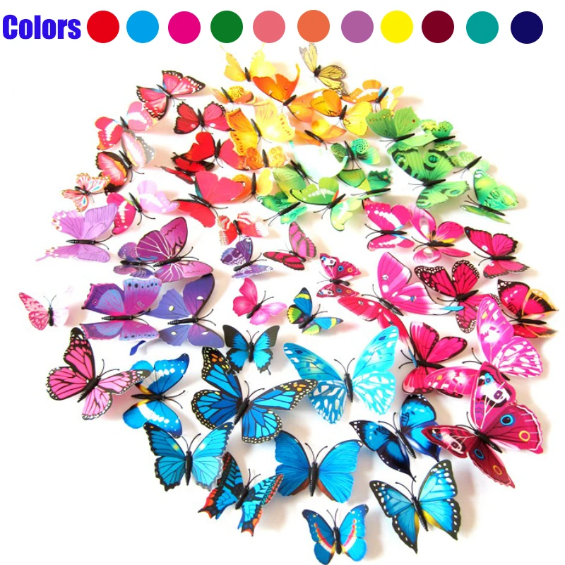 

Fashion 3D Colorful Butterfly Creative Wall Sticker For DIY Wall Stickers Modern Wall Art Home Decorations DIY Gift