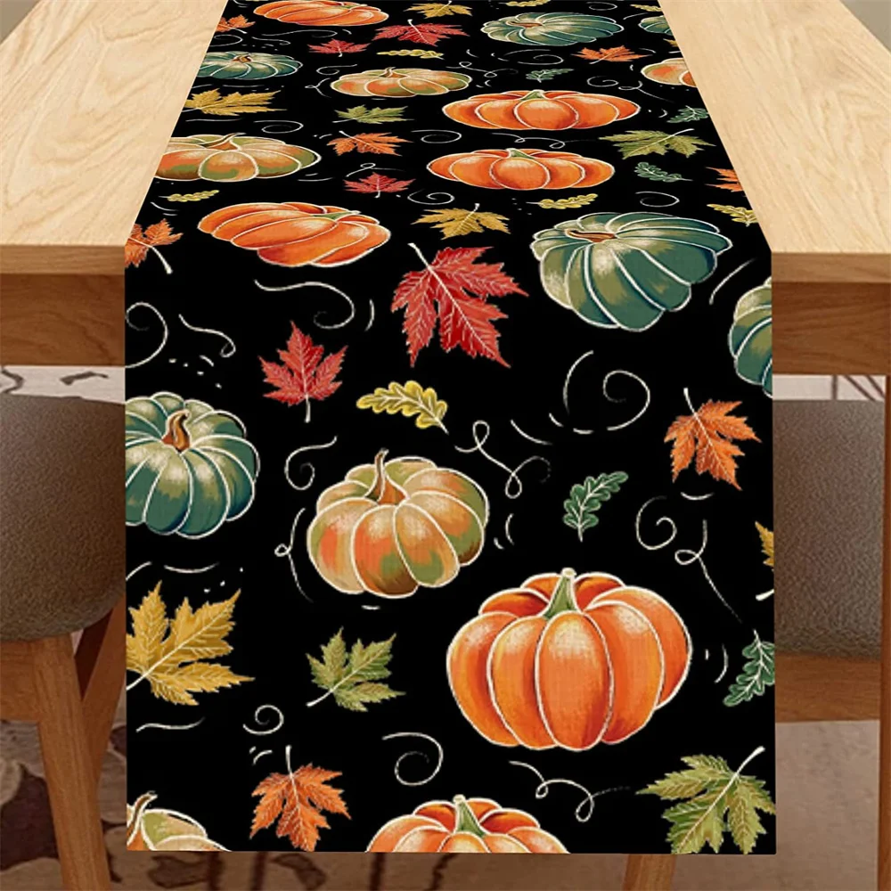 

Cute Ghost Halloween table Flag Black Crow Skull table Runner Thanksgiving Jack-o '-Lantern Holiday party kitchen centerpieces