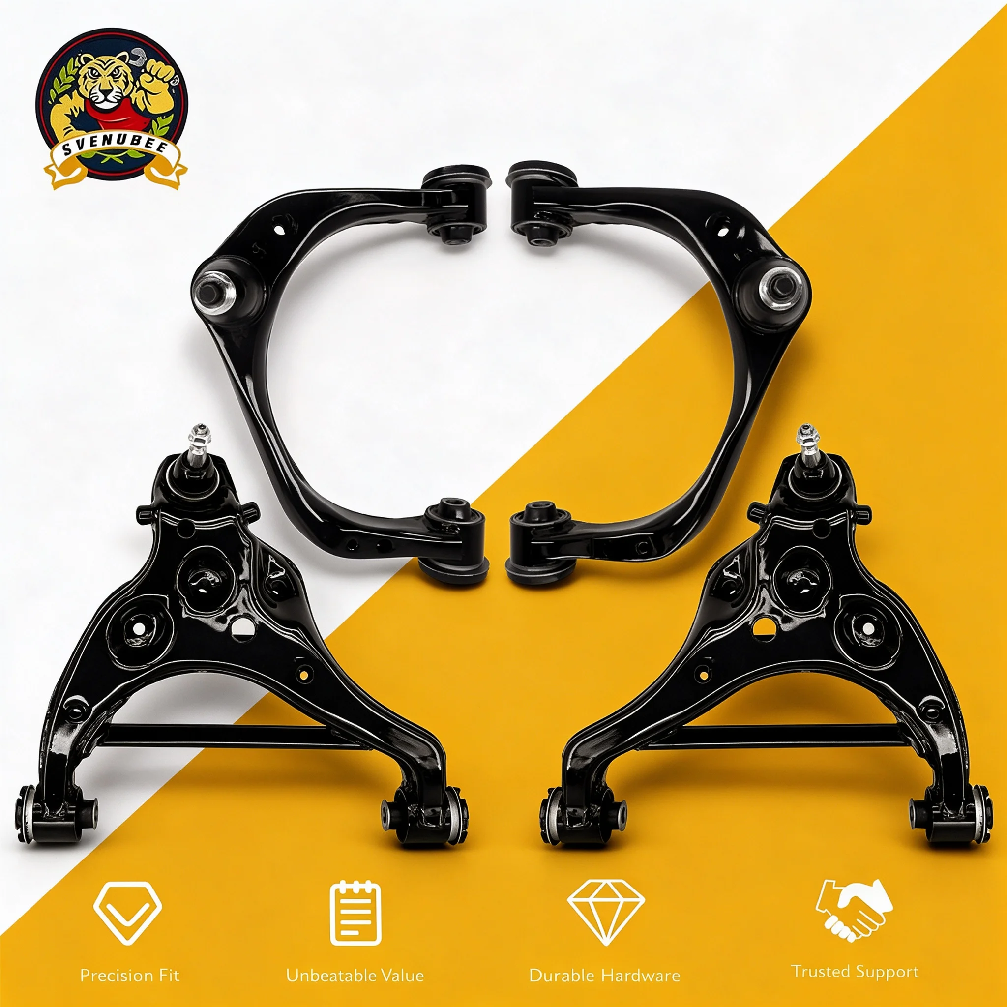 Svenubee 4Pcs Front Upper/Lower Control Arm w/Ball Joint Kit for Ford F-150 2015-2020/Expedition/Lincoln Navigator 2018-2022