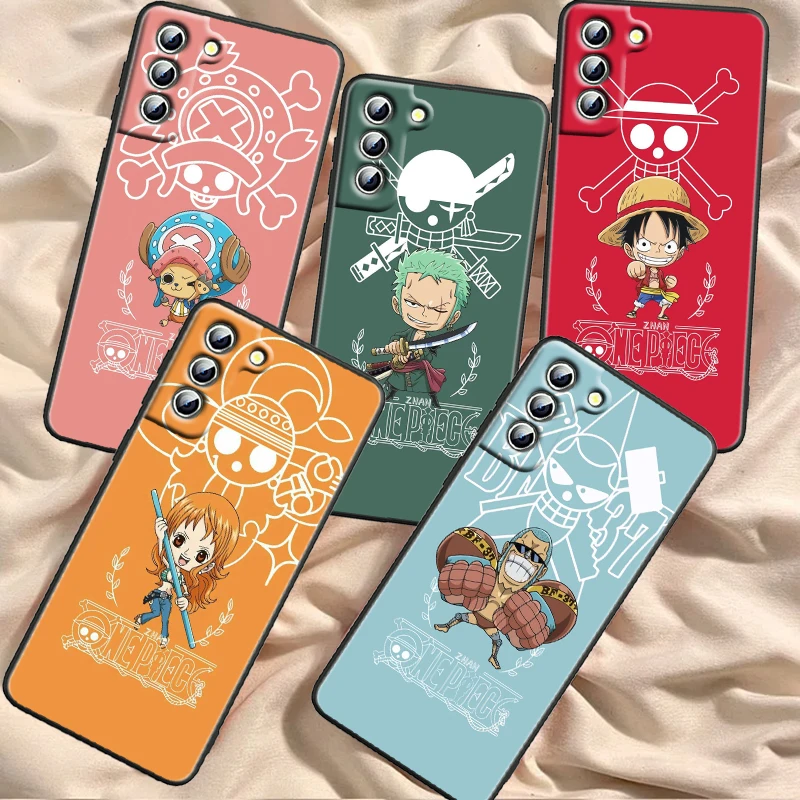 

One Piece Japanese Anime Cool For Samsung Galaxy S24 S23 S22 S21 S20 FE S10 S10E Plus Ultra Pro Lite 5G Black TPU Phone Case