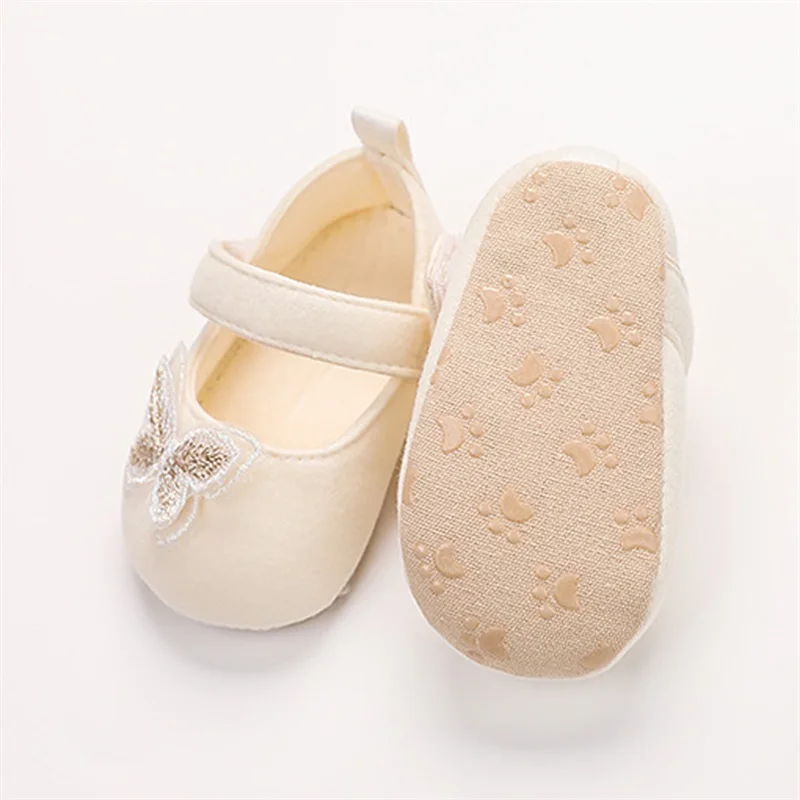 Baby Girl Walking Shoes 3D Butterfly Non-Slip Soft Sole Princess Shoes Cute Mary Jane Flats for Spring Fall