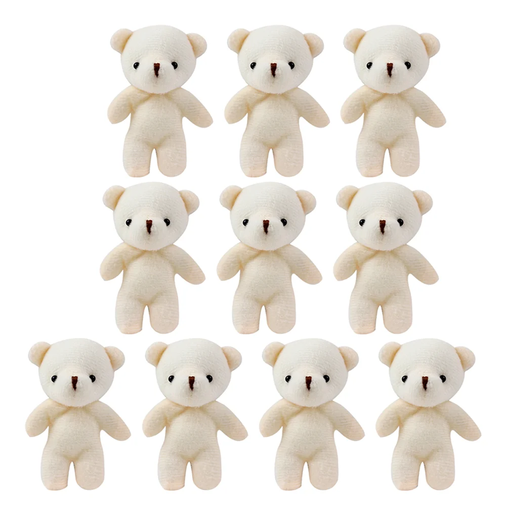 15 Pcs Mini Bear Plush Figure Toys Key Fob Multi-function Pendant Tiny Bears Decorate