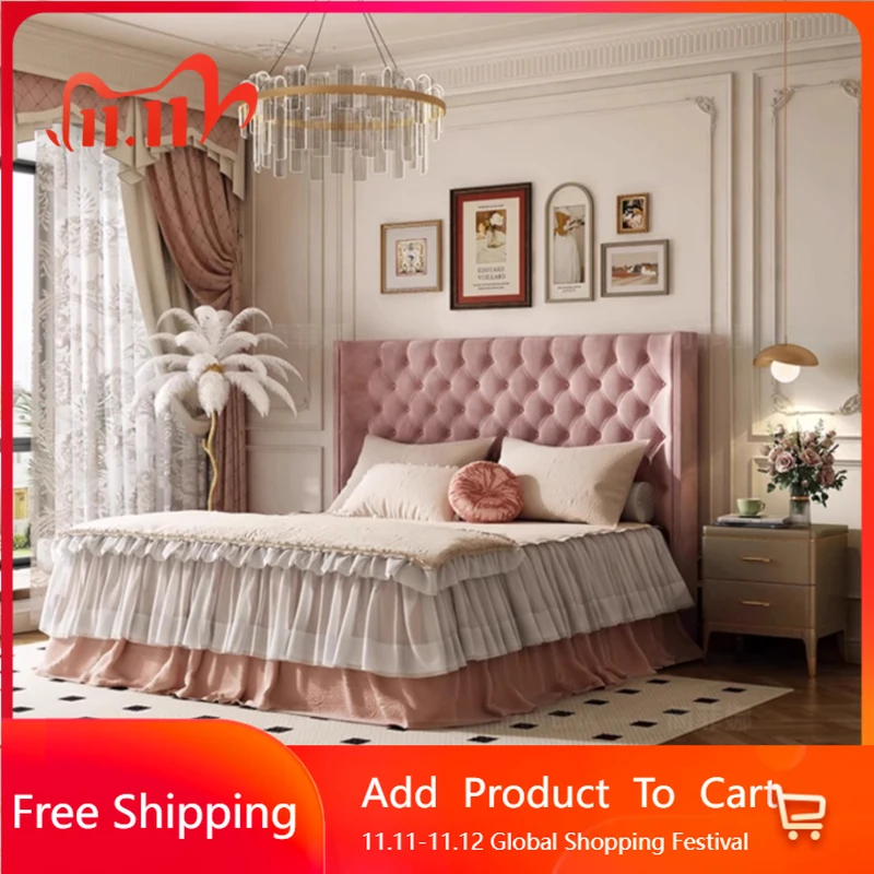 

Girls Castle Bed Bedroom Queen Frame Double Massage Bed Design European Simple Princess Sleeping Cama Solteiro Home Furniture