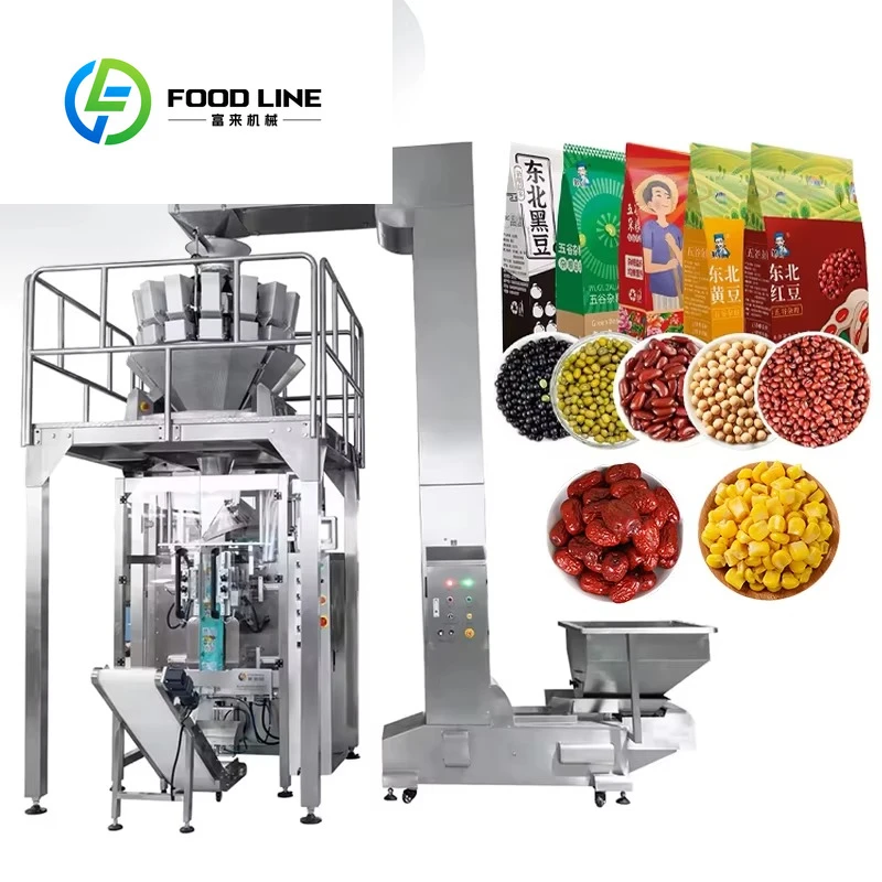 China Pesar nuez Máquina envasadora de bolsitas de granos de café 1 kg 5 kg Máquina envasadora de azúcar de grano de arroz Precios de maquinaria de envasado de alimentos para mascotas