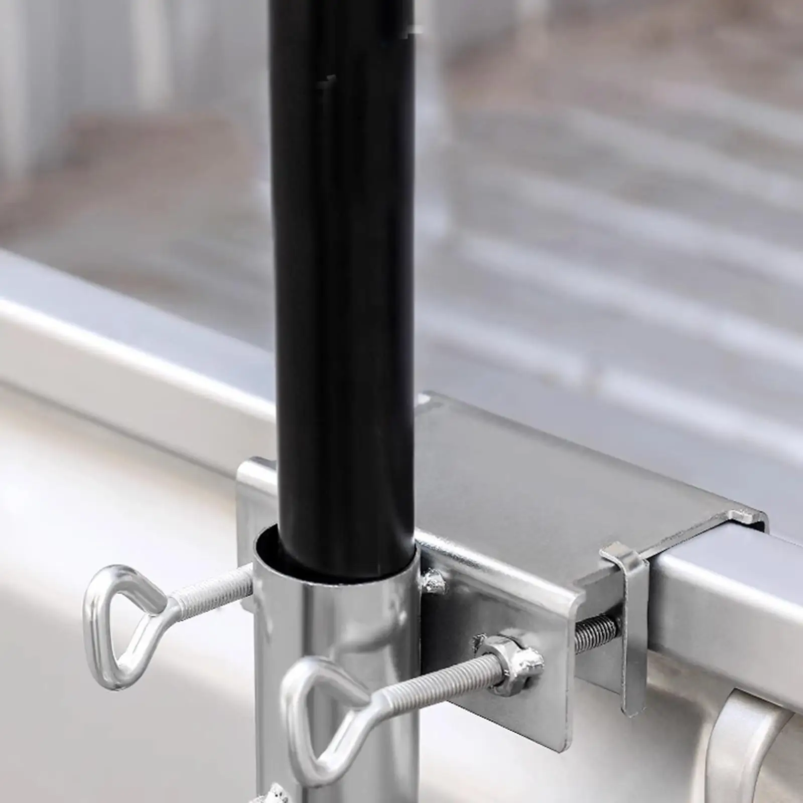 Adjustable Steel Umbrella Clamp Fixed Clip Heavy Duty Parasol Holder for Garden Bench Fence Outdoor