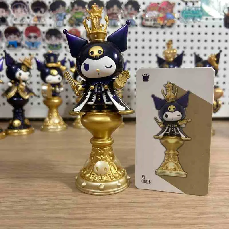 Оригинальные аниме-фигурки Sanrio, слепая коробка, серия Kuromi, шахматная кукла Kuromi, загадочная коробка, украшение для комнаты, подарок на день Святого Валентина для девочек, игрушка