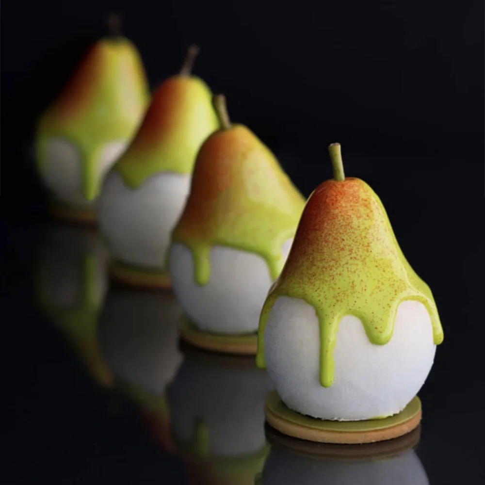 

Силиконовая форма для выпечки тортов, 3D формочка в форме груши, 15 ячеек, для мусса, трюфеля, коричневых сковородок, силиконовый кондитерский инструмент, кухонный аксессуар