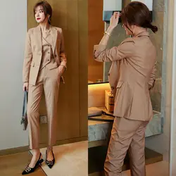 Giacca da completo Set da due pezzi per donna Blazer e pantaloni da donna alla moda Set 2 pezzi eleganti Abiti autunnali Gilet da ufficio formale