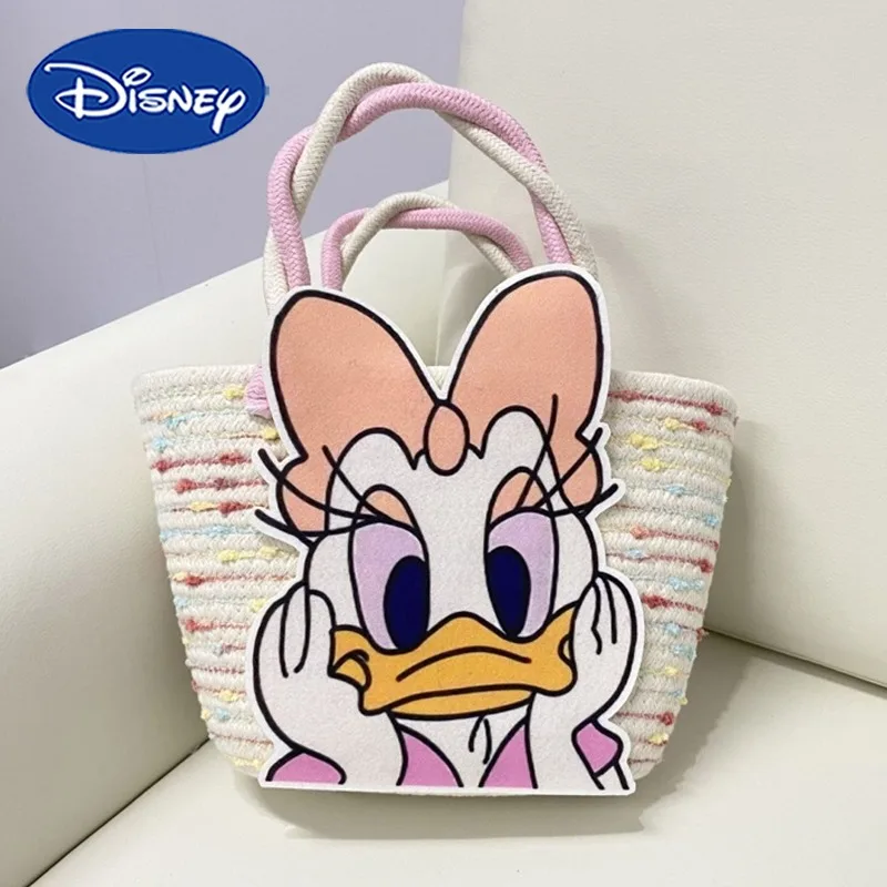 Disney Daisy Duck Tote Bag Cartoon Girls Large-Capacity Shopping Shoulder Bag Portable Fashion Girls Handbag Woman Birthday Gift