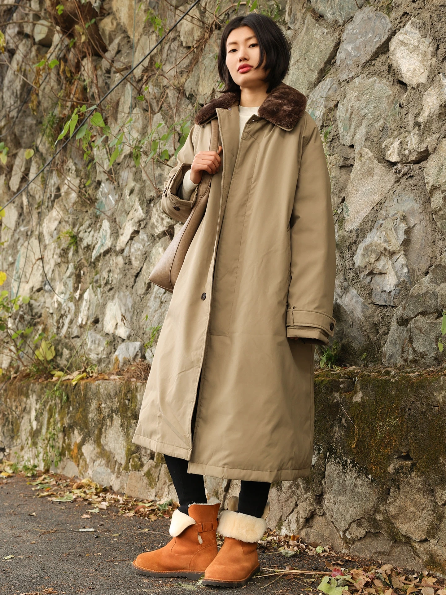 

Faionable Detachable Fur Collar Warm Long White Goose down Coat Women's Winter Coat RIXINJIA Commute Sle 90% down Filling