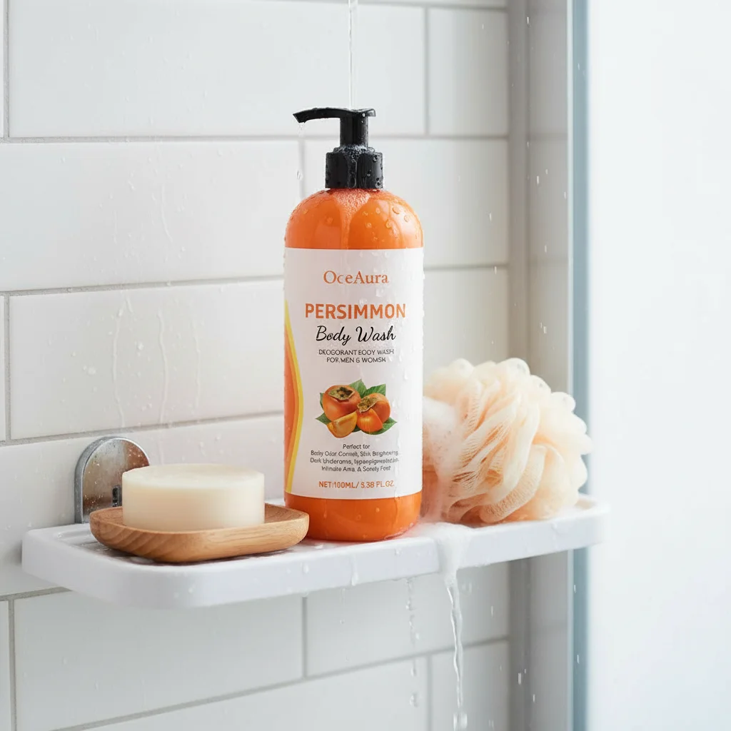 100 مللي البرسيمون غسل الجسم ترطيب تنظيف البشرة السلس لينة مزيل رائحة الجسم منتجات الحمام التقشير هلام الاستحمام الرعاية #1