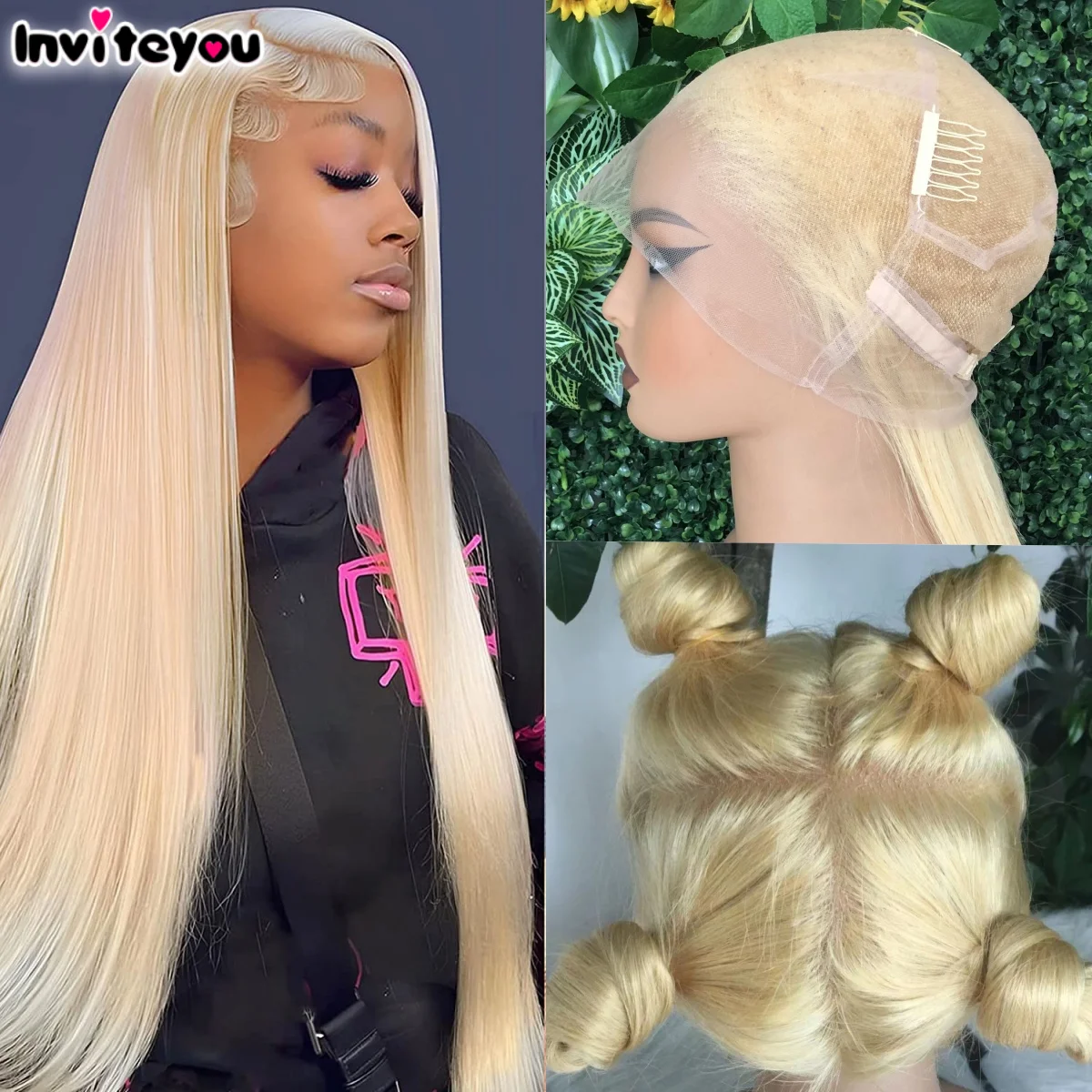 Full Lace 16-28 100% Human Hair Wigs Bone Straight #613 Honey Blonde Hd 360 Full Lace Frontal Human Hair Wigs Brazilian 13x4 Wig