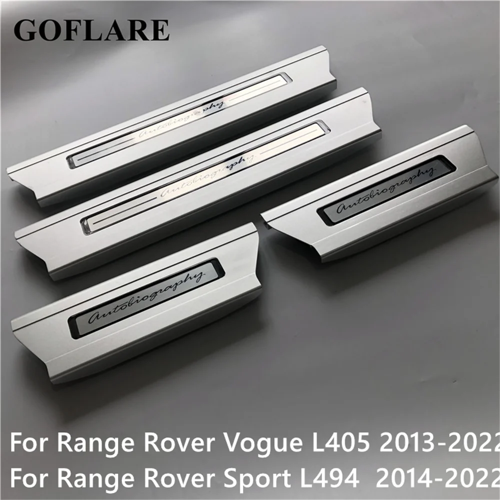 For Range Rover Vogue L405 Range Rove Sport L494 2013-2022 led light foot side door sill illuminated step scuff plate thresholds