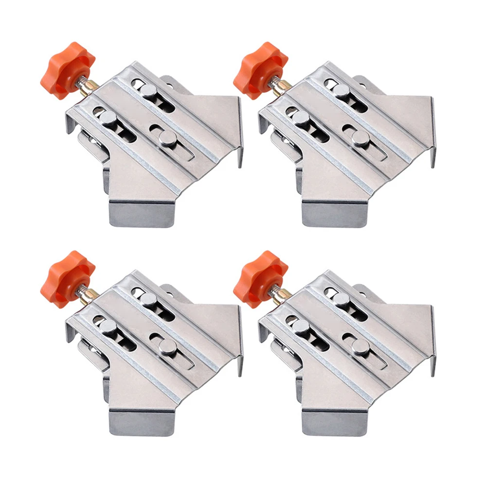 1/2/4pcs 90 Degree Fixing Clips Adjustable Swing Jaw Stainless Steel Photo Frame Clip Wood Corner Clamps for Wood Panel Splicing