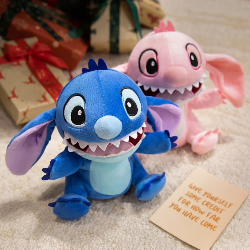 Niedliche Stitch-Handpuppe, schöne gefüllte Anime-Stich-Lilo und Stitch-Eltern-Kind-Spielpuppe, Engel, beschwichtigen Spielzeug, Geburtstagsgeschenke