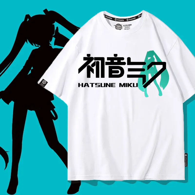 Hatsune Camiseta de manga corta para mujer, ropa de algodón, animación, dos yuanes, miku, onion, niang, Verano