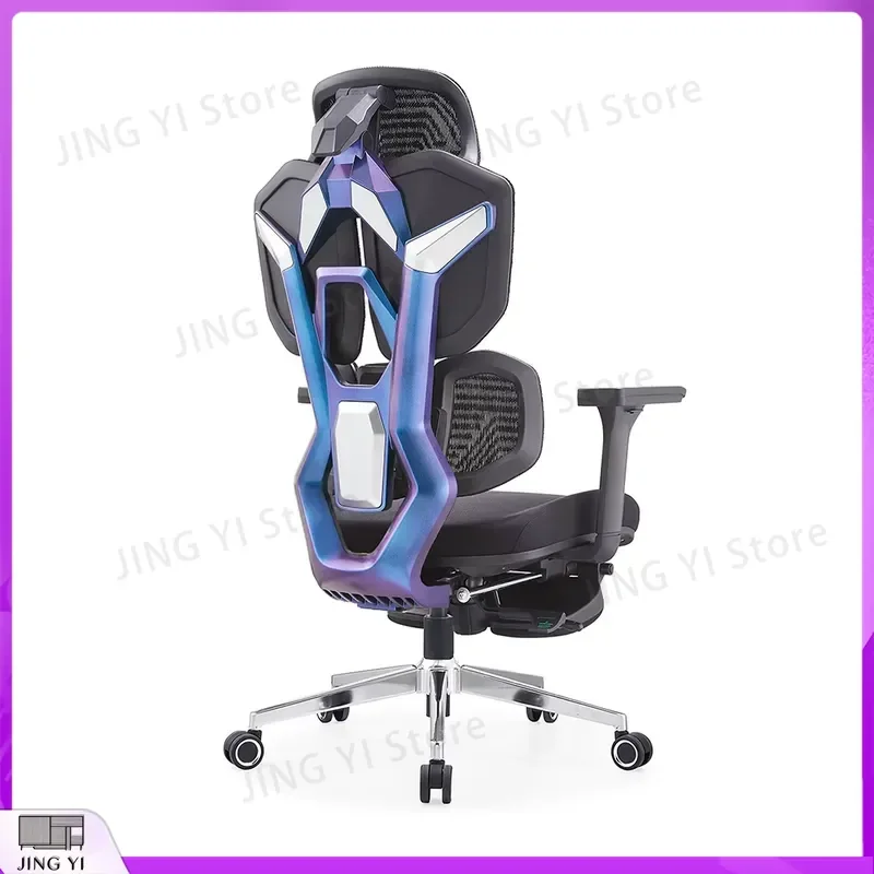 Cadeira Gamer Ergonômica de Encosto Alto Ajustável Estilo Racing para Computador/Escritório com Apoio para os Pés, Suporte Lombar e Tela Respirável
