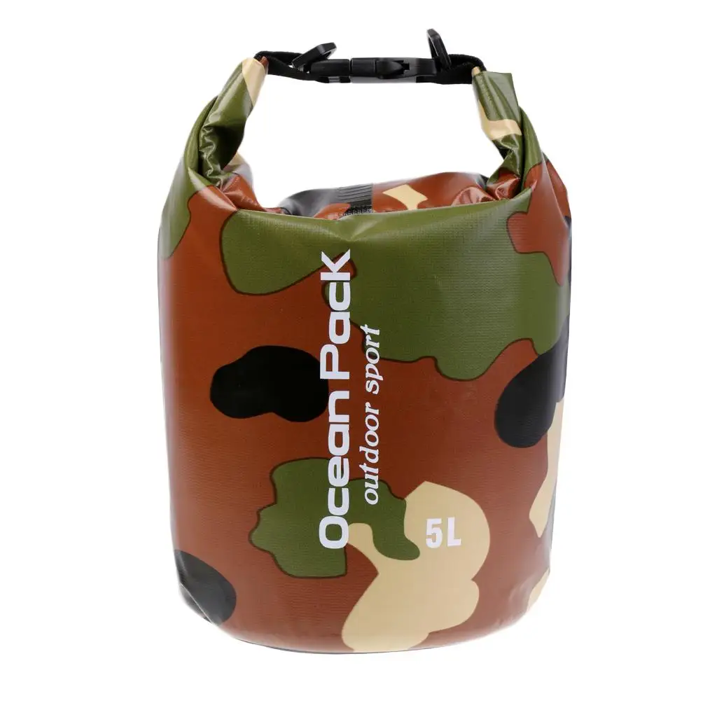 Waterproof Storage Pouch Roll Top Dry Pocket Compression Bag Ultralight Camo Sack for Kayaking Camping Rafting