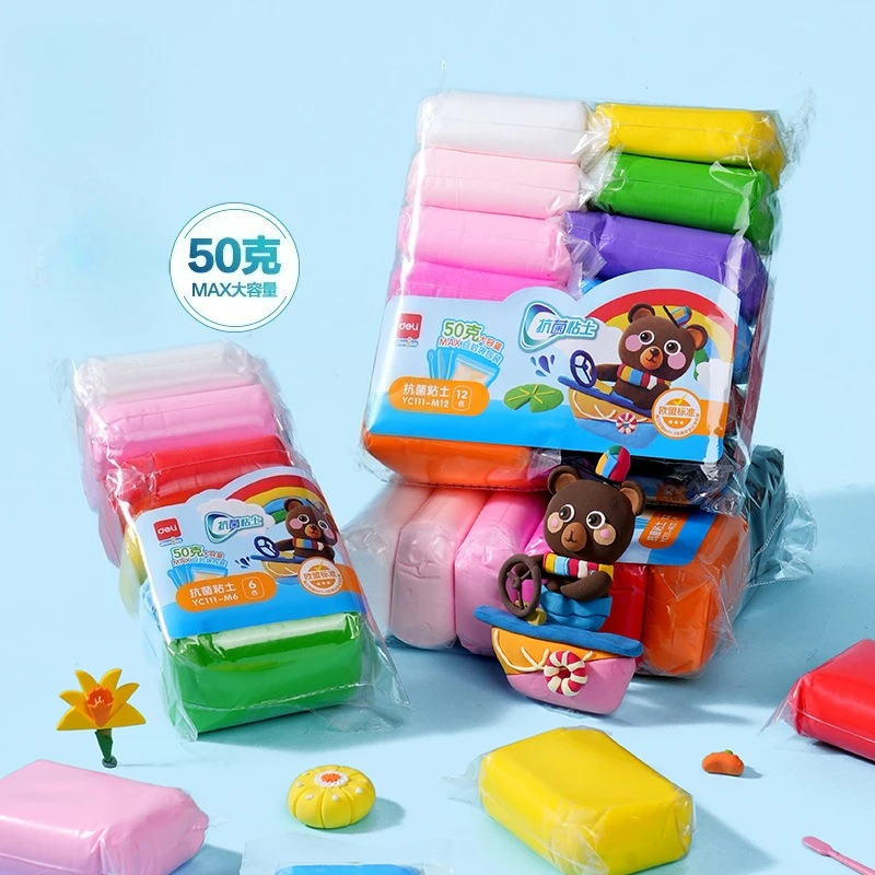 

Specifications 50g 12 colors/set Ultra-Light Clays DIY Eco-Friendly Grade Odorless Bright Color Easy to Stretch Kindergartens