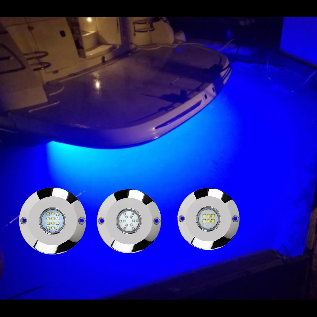 Remote Control RGB Underwater Marine Lights For Yacht Boat Pool Dock