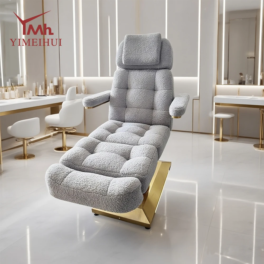 

Facial Bed Beauty Salon Adjustable Hydraulic Salon Furniture Stainless Steel Base Lash Curved Spa Electric Massage Beds