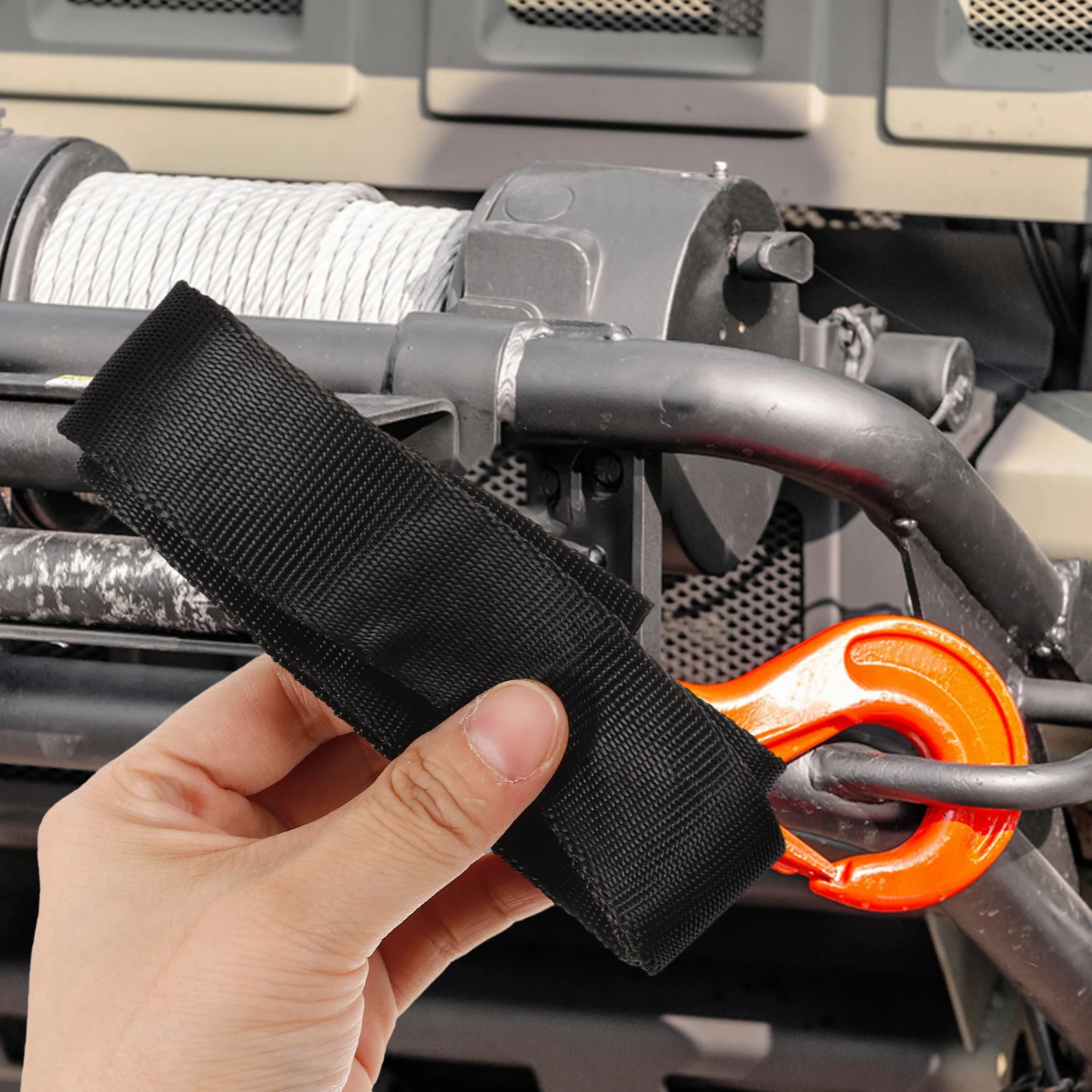 

Winch Rope Sheath Car Trailer Towing Boat Strap Heavy Duty Drawstring Straps for Polyester